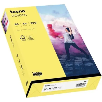 Image de inapa 2100011409 Papier multifonctionnel tecno® colors - A4, 80 g/qm, jaune moyen, 500 feuilles