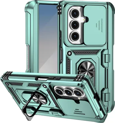 Obrázek produktu pro Hybridní pouzdro na Samsung Galaxy Z Fold 8 Ultra s prstencovým stojánkem, krytem na pant a posuvným krytem fotoaparátu Zelený
