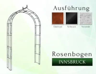 Immagine prodotto di Arco di rose INNSBRUCK Larghezza totale 1,00 m Pergola nera Arco di rose in metallo Arco da giardino Colonna di rose