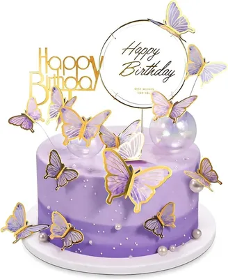 Produktbild von 22-teiliges Tortendeko Geburtstag Set Schmetterlinge Torte Kuchen Cake Topper Mädchen Hochzeit Party Deko