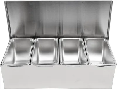 Image de Boîte à épices avec couvercle rabattable, récipients à épices en acier inoxydable 304, rangement de cuisine à plusieurs compartiments pour le sel, le sucre et les graines