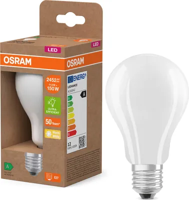 Zdjęcie produktu dla Żarówka LED A70 E27 11.6W = 150W 2452lm 2700K Ciepła 330° Filament CLASSIC ENERGY EFFICIENCY Osram