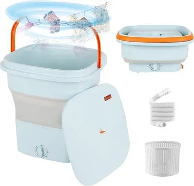 Produktbild von Famanu Mini Waschmaschine 12 Liter - Faltbare Campingwaschmaschine für Unterwäsche und Babykleidung