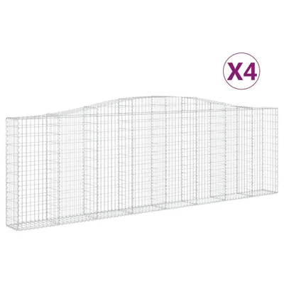 Produktbild von Gabionen mit Hochbogen 4 Stk. 400x30x120/140cm Verzinktes Eisen