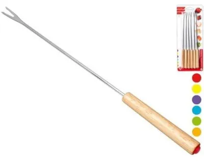 Produktbild von Startseite 0 Fonduegabeln, 6er Pack, Edelstahl/Holz, 29x12x2 cm, 6 Stück