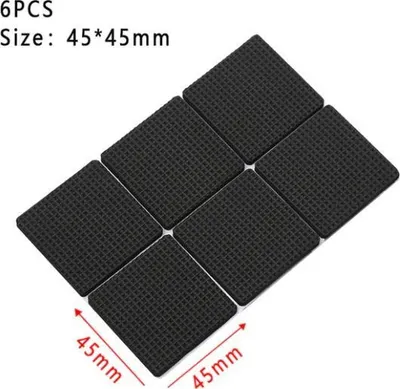 Image de Jumada's – Patins adhésifs pour meubles 45 mm x 45 mm – carrés – antidérapants – feutre résistant aux rayures – protection pour chaises en caoutchouc – noir – feutre de protection – feutre adhésif – 4,5 x 4,5 cm – 1 lot de 6 pièces
