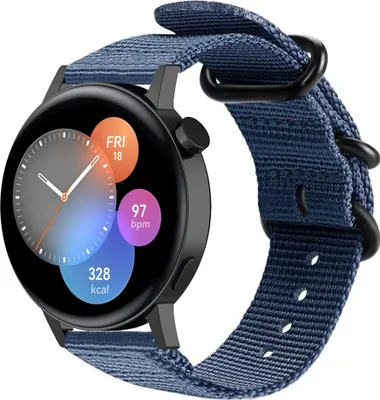 Produktbild von Strap-it Huawei Watch GT 3 42mm Nylon-Schnallenarmband (Blau)