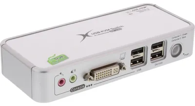 Produktbild von InLine KVM Switch, DVI, 2-fach, USB (4-fach), mit Audio, 2048 x 1536 Pixel
