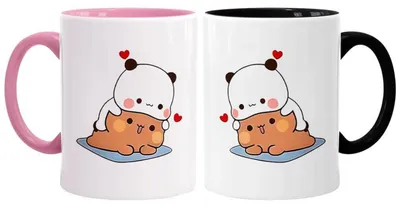 Immagine prodotto di Tazza in Vetroceramica da 330 ml, rosa e nera, per tè e caffè