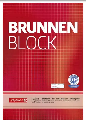 Produktbild von BRUNNEN Briefblock A5 kariert 50 Blatt Recyclingpapier 105241801