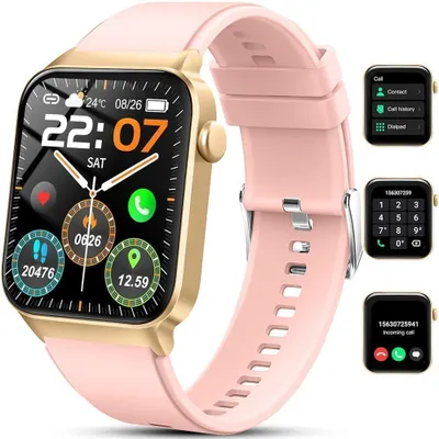 Produktbild von Smartwatch Herren Damen, 1,85" HD Smartwatch Damen mit Telefonfunktion, Smart Watch Fitnessuhr 113+ Sportmodi, IP68 Wasserdicht, Sportuhr mit Herzfrequenz Schlafmonitor Schrittzähler, für Android iOS