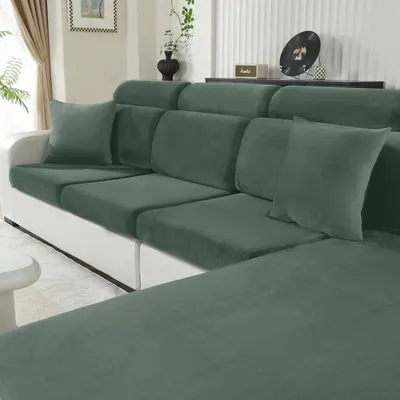 Immagine prodotto di Copertura per cuscino da seduta, divano a 3 posti, verde chiaro, antiscivolo, lavabile