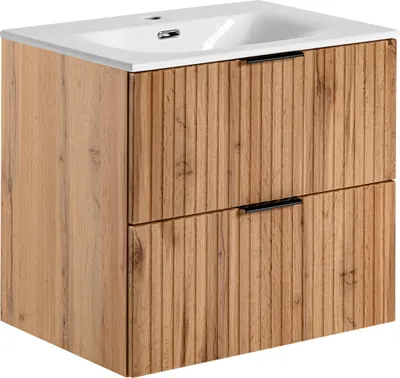 Produktbild von Badezimmermöbel-Set 60 Cm Mit Keramikwaschbecken