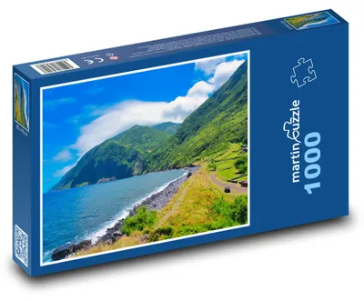 Produktbild von Puzzle 1000 Meerblick mit Bergen - martinpuzzle