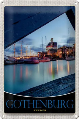 Produktbild von Blechschild Reise 20x30cm Schweden Götheburg Europa Meer Schiff