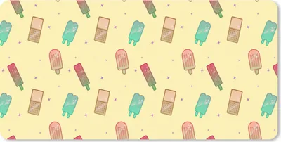 Produktbild von MuchoWow® Mauspad Mousepad Muster - Eiscreme - Sommer - Sterne 60x30 cm - Mousepads - Maus Mat - Pad - Mausunterlage - Nachhaltig