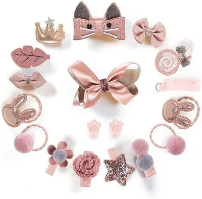 Productafbeelding van Haaraccessoires Set voor Meisjes - 18-delige Haarspeldjes en Haarelastiekjes