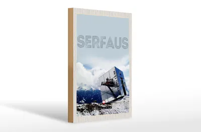 Produktbild von Holzschild Reise 20x30cm Serfaus Österreich Schnee Winterzeit