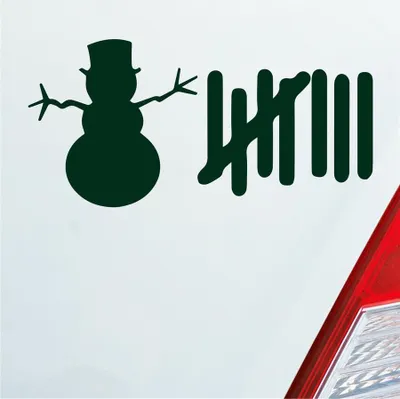 Produktbild von Auto Aufkleber Strichliste Liste Schnee Winter Snowman 15x8 cm Dunkelgrün Sticker Heckscheibenaufkleber