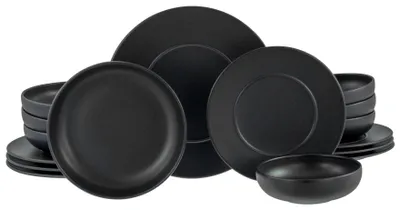 Obrázok produktu pre CreaTable, 24570, Unico black, sada tanierov 16 ks, kamenina