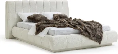 Produktbild von Beige Bett – Komfortabel, Stilvoll und Modern für Ihr Schlafzimmer