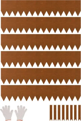 Image de Bordure paysagère en acier, pack de 6, 40 x 8 pouces, résistante aux intempéries - Idéal pour la cour et la pelouse - Equipement de jardin