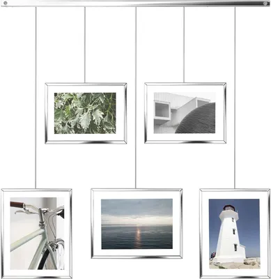 Produktbild von Umbra Bilderrahmen Exhibit, Foto Collage, Bilderrahmen Set, 5 Photos, Glas, Edelstahl, Chrom, 1013426-158