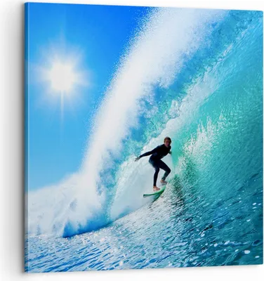 Produktbild von Bild auf Leinwand - Leinwandbild - Windsurfing strand ozean spaß - 60x60cm - Wand Bild - Wanddeko - Leinwanddruck - Bilder - Kunstdruck - Wanddekoration - Leinwand bilder - Wandkunst - AC60x60-2270