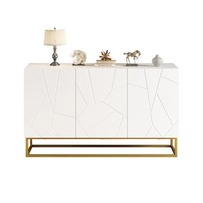 Produktbild von Sideboard mit 4 Fächern Anrichte Schrank Buffetschrank für Esszimmer Breite 130 cm