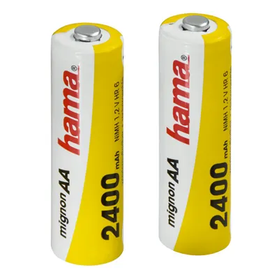 Produktbild von Hama 4007249870964, Wiederaufladbarer Akku, AA, Nickel-Metallhydrid (NiMH), 1,2 V, 2 Stück(e), 2400 mAh