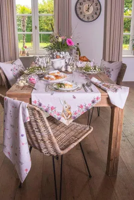 Productafbeelding van Famanu keukenschort, beige met patroon, 70x85 cm
