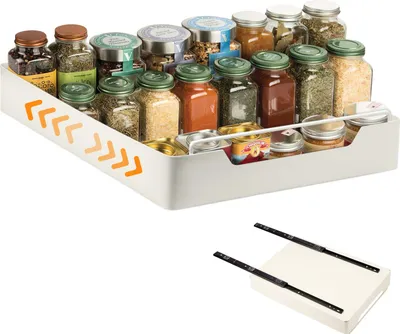 Immagine prodotto di Organizzazione della cucina - Contenitore estraibile per cassetti, 1 pezzo - Impilabile - Dimensioni regolabili - Plastica - Porta spezie per armadietto da cucina