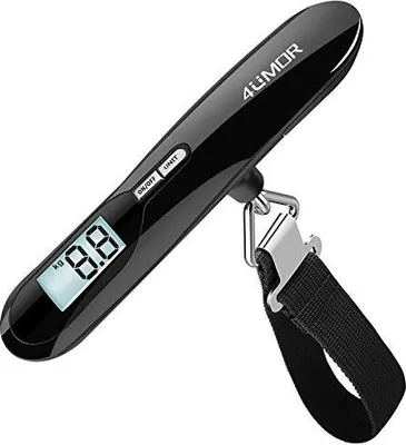 Immagine prodotto di Bilancia elettronica per bagagli, 4UMOR -bilancia digitale portatile per valigie appese -bilancia con funzione di bilanciamento con display retroilluminato Viaggi/Outdoor/Hom