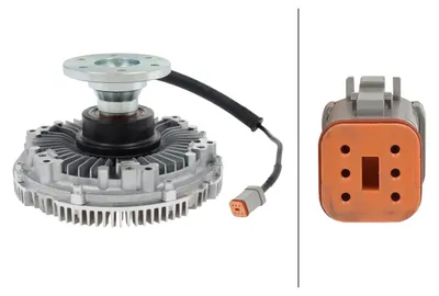 Produktbild von HELLA 8MV 366 440-011 Lüfterkupplung Elektrisch für RENAULT TRUCKS KERAX Wasserkühler Kühlsystem