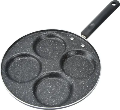Zdjęcie produktu dla Patelnia z powłoką nieprzywierającą z 4 otworami, o średnicy 24 cm, idealna do smażenia jajek sadzonych