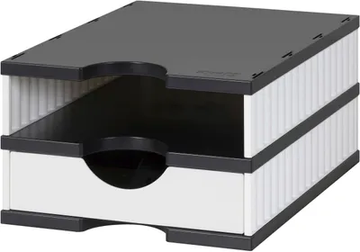 Produktbild von Styro 268-0102.0905S, Polystyrene, Schwarz, Weiß, 1 Schublade(n), 225 x 315 x 49 mm, 248 mm, 331 mm