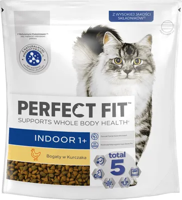 Produktbild von Perfect Fit Indoor (1+) - Vollwertiges Trockenfutter für ausgewachsene Katzen mit Huhn 750g