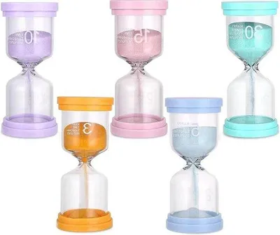 Produktbild von Bunte Sanduhrspielzeug für Kinder - Regulieruhr - 3 Minuten - 5 Minuten - 10 Minuten - 15 Minuten - 30 Minuten - perfekt für Zahnbürsten - Hausarbeiten - Spielzeitbegrenzung.