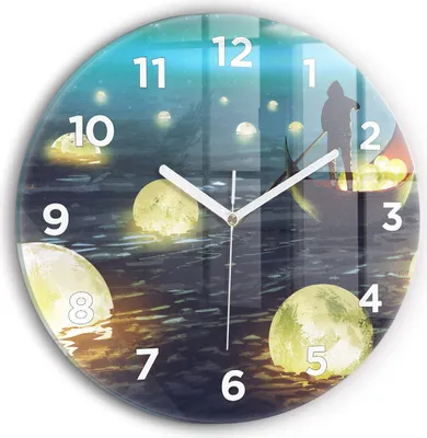 Produktbild von Wallfluent Wanduhr – Stilles Quarzuhrwerk - Uhr Dekoration Wohnzimmer Schlafzimmer Küche - Zifferblatt - weiße Zeiger - 30 cm - Abstraktion
