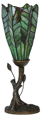Zdjęcie produktu dla Clayre & Eef Tiffany lampa stołowa Ø 15x42 cm zielone szkło