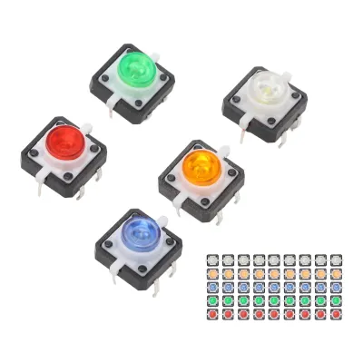 Zdjęcie produktu dla Mini przycisk chwilowy, przycisk chwilowy, przycisk dotykowy, przycisk chwilowy z okrągłym kapturkiem, lampa LED, przełącznik przyciskowy LED, przełącznik dotykowy