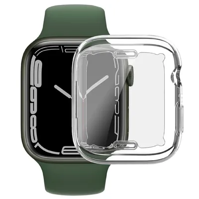 Produktbild von Schutzhülle für Apple Watch 4/ 5/ 6/ 2020/ 2023/ SE 44 mm Smartwatch Schutz Hülle Case Cover Tasche Transparent Uhr Bumper ANTI-SHOCK/ ANTI-STOß