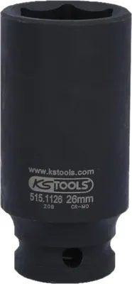 Produktbild von KS Tools 515.1126, Steckschlüsselbuchse, Schwarz, 1 Kopf/Köpfe, 1/2", Metrisch, 26 mm