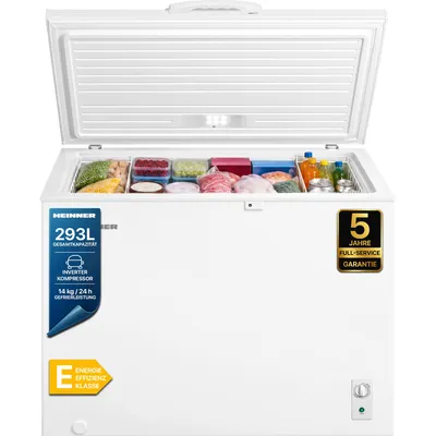 Produktbild von Heinner HCF-M293INVCE++, 293 l, 14 kg/24h, SN-T, 41 dB, E, Weiß