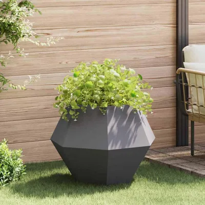 Image de Maison Exclusive - Bac à plantes noir 75 x 75 x 60 cm en acier