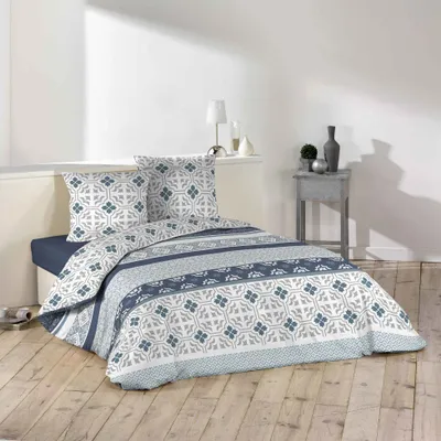 Produktbild von 3tlg. Bettwäsche Bettdecke Bettbezug Kissenbezug 260x240 Azulero Blau Mikrofaser
