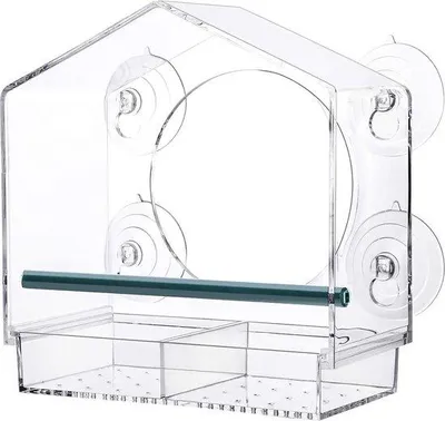 Produktbild von Famanu Fensterfutterstation mit 4 starken Saugnäpfen und Abflusslöchern - Transparent