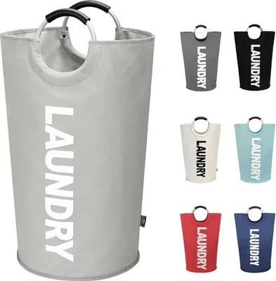 Immagine prodotto di Grande borsa pieghevole per la biancheria 90L in tessuto Oxford 600D rivestito in PE grigio