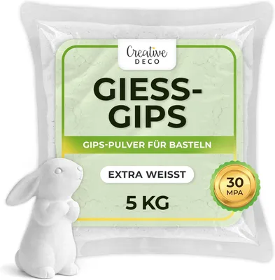 Obrázok produktu pre Creative Deco odlievací prášok Extra biely 5 kg | Modelovací sadrový prášok pre detailné reliéfy