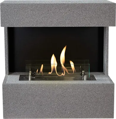 Image de Xaralyn cheminée éthanol murale - Nova BC - aspect béton - chauffage 2 KW - cheminée encastrable incluse - vraies flammes - cheminée décorative